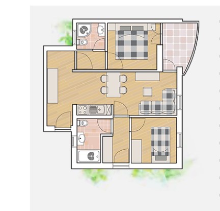 2ložnicový apartmán, 2x ložnice s manželskou postelí 200 x 160 cm, Camping Kozarica, Pakoštane, Chorvatsko, Dovolená s CK Geovita