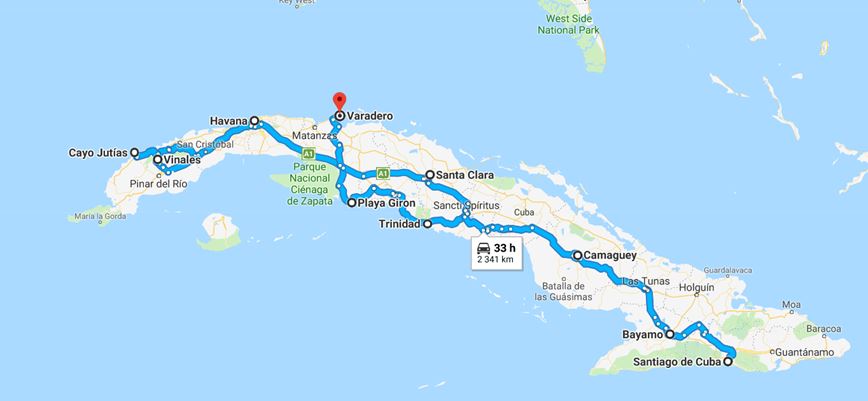 Kuba, mapka poznávací zájezd, Dovolená s CK Geovita