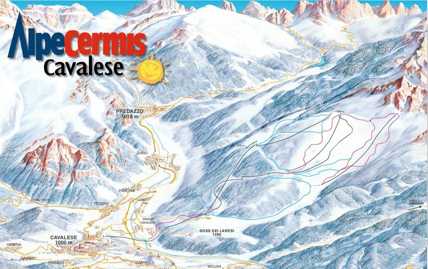 Alpe Cermis ski mapa
