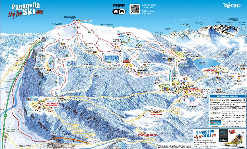 Paganella ski mapa 